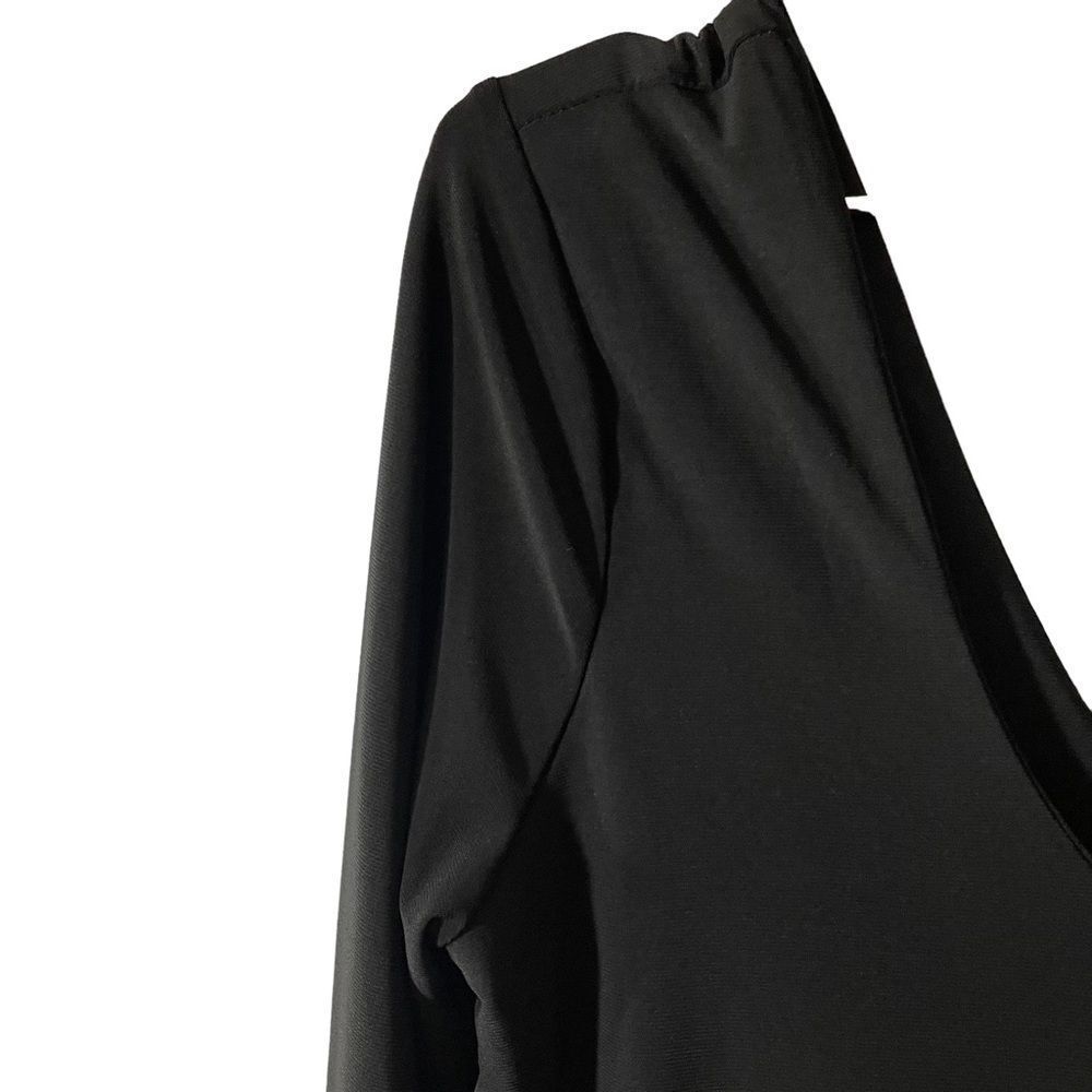 AYM Paxton Dress with Long Sleeves Black Bodycon Midi Dress Size 2XL NEW - Picture 5 of 11